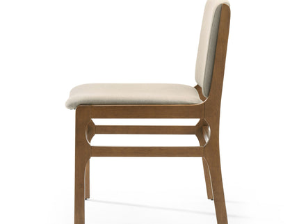 Contemporary Dining Chair Set Upholstered Fabric With Rubberwood Frame