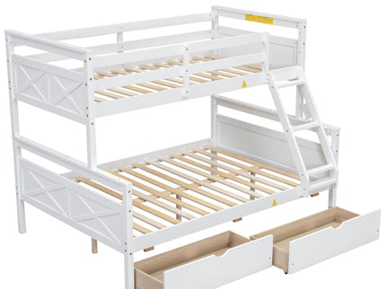 Bunk Bed With Ladder And Safety Guardrail