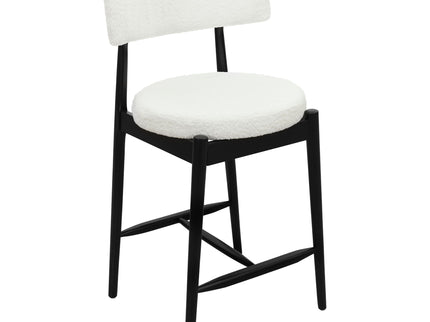Mid Century Modern Counter Stools, Fabric Upholstered Chairs