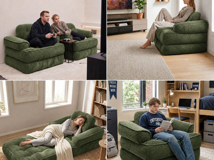 Convertible 2 In 1 Armrest Sofa For Bedroom