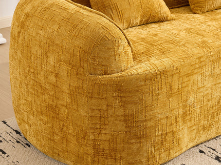 Curved 2 Person Compress Sofa With Armrests, Includes Pillows