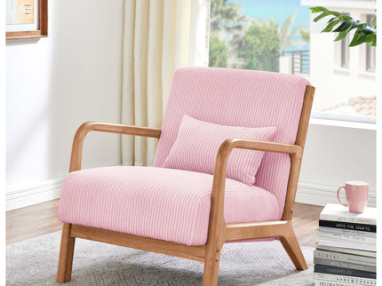 Upholstered Armchair With Back Support Pillow
