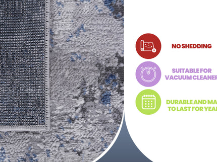 Marfi - 5' X 7' Abstract Area Rug - Silver