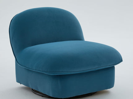 Pumpkin Shaped Swivel Accent Chair, 360 Degree Rotation For Living Room