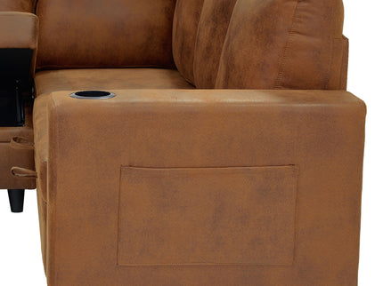 Upholstered L - Shape Sectional Sofa Bed With Pull Out Sleeper And Storage
