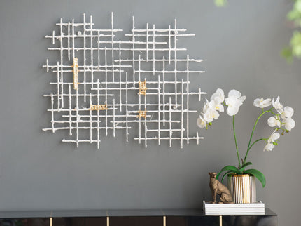 Iron Wall Decor - White / Gold