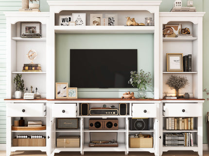 Extra Large TV Stand, Entertainment Center With Storage Cabinets