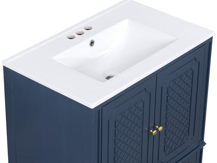 Bathroom Vanity With Sink, Soft Closing Door, Multi Functional Storage