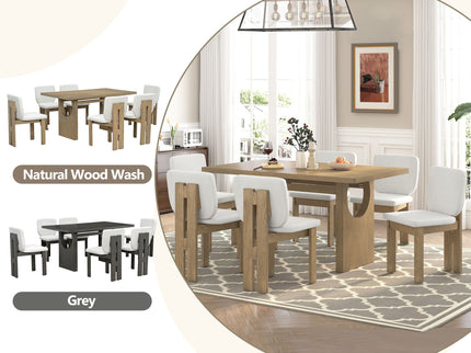 Dining Table Set For 6 With Upholstered Chairs