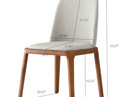 Modern Dining Chairs, Wooden Legs (Set of 2) - Gray
