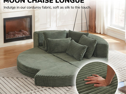 Semi Circular 2 In 1 Sofa Bed With Neck Pillow
