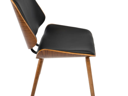Lombardi - Mid-Century Modern Dining / Chair (Set of 2) - Walnut / Black