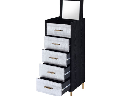 Myles - Jewelry Armoire - Black / Silver / Gold