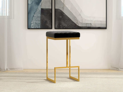 Joel - Upholstered Stool - Black / Gold