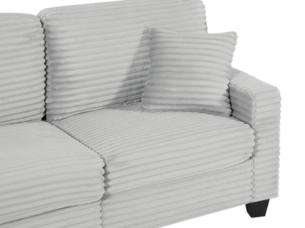Upholstered U-Shaped Sectional Sofa With Movable Ottoman And Side Storage Pockets