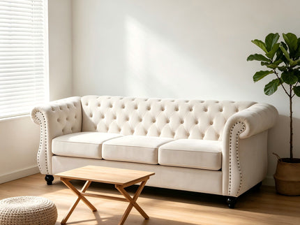 Chesterfield 3 Seater Sofa With Rolled Arms