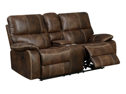 Power Reclining Loveseat - Brown - Fabric