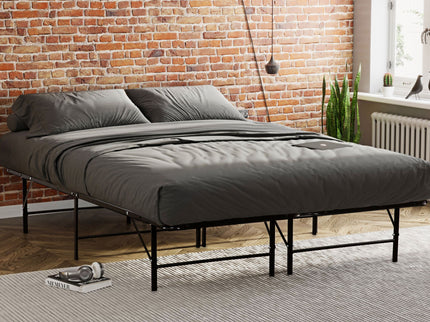 California King Size Bed Base, Mattress Foundation Bed Frame, Bedroom Furniture - Black