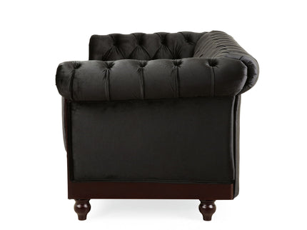 Chesterfield Loveseat Sofa, 2 Person Rolled Arm Upholstered Couch