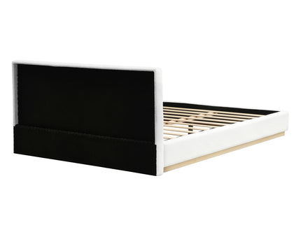 Queen Upholstered Bed - Natural / White