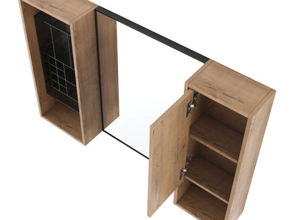 41.3" Wall Mounted Cabinet With Storage, Medicine Cabinet With Door And Adjustable Shelves - Imitative Oak
