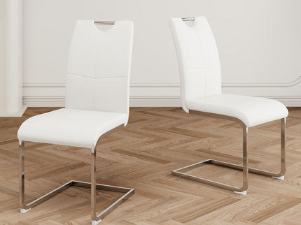 Modern Dining Chairs With Padded Seat And Metal Legs