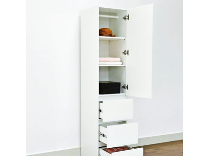 Elise - Slim Modular Closet Cabinet With Drawers - White