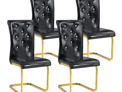 Elegant Design Alligator Skin Upholstered Dining Chairs