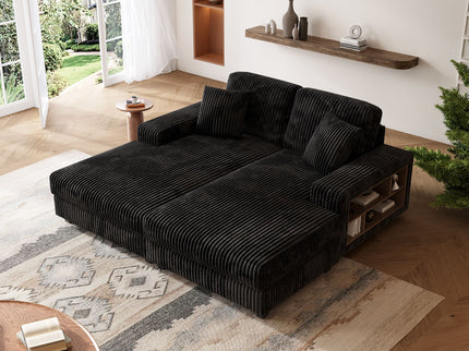 Convertible Sectional Sofa, Sleeper Oversized Living Room Lounge