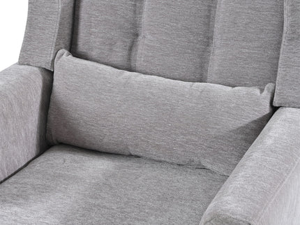 Modern Accent Chair, Arm Chairs For Living Room, Upholstered Mordern Armchair, Comfy Soft Padded Lounge Chair In Small Space, Bedroom, With Pillow, Solid Wood Leg