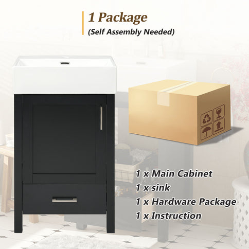 Bathroom Vanity With Sink, Frame And Drawer