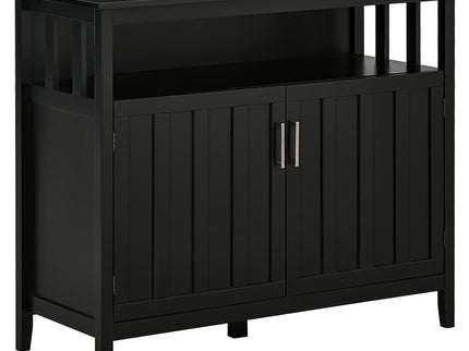 Homcom - Sideboard Buffet Cabinet, Kitchen Cabinet, Coffee Bar Cabinet With 2 Doors And Adjustable Shelves For Entryway Living Room - Black
