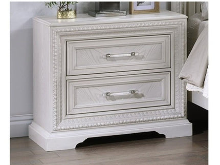 2 Drawer Storage Nightstand Bedroom Furniture - Antique White