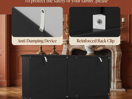 7 Drawer Dresser, Storage Chest - Black