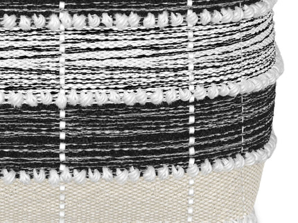 Barley - Square Pouf - White / Beige / Black