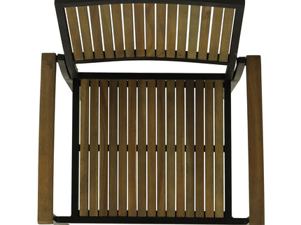 Vermilion - Outdoor Dining Chair With Vertical Slat And Wooden Arm