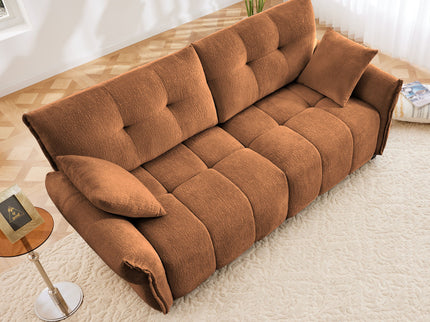 Modern Sofa & Pillows, Textured Cover, High Rebound Cushions