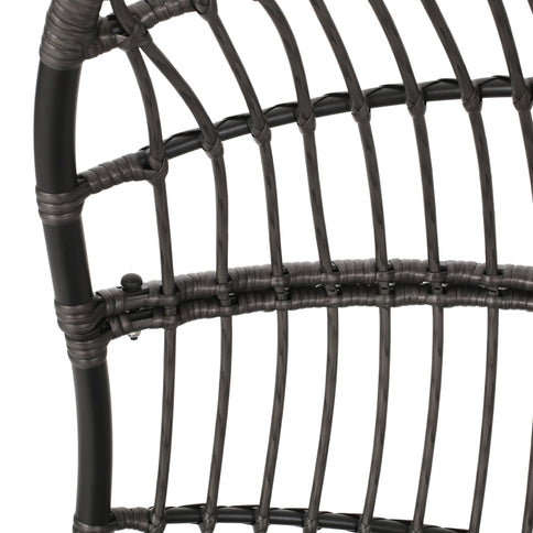 Rustic Hanging Basket Chair With Cushion