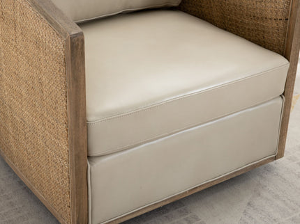 Barrel, Comfy Round Accent Sofa Chair With 360 Degree Swivel, Leisure Arm