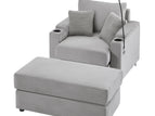 Dark Gray / 1 Seater Sofa With Ottoman