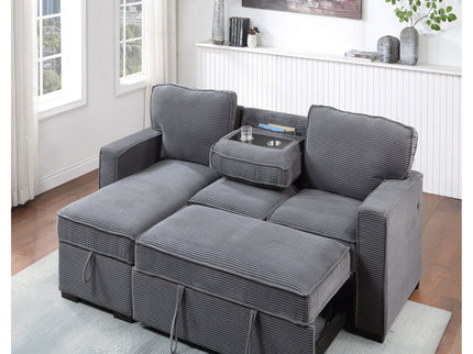 Territory - Pull Out Sofa Bed With Design - Dark Gray