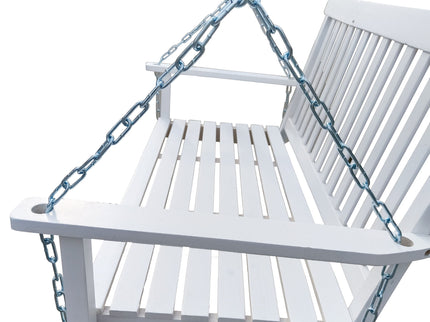 Front Porch Swing With Armrests For Outdoor Patio, Garden Yard, Backyard Or Sunroom