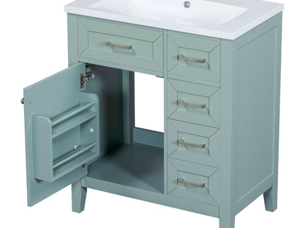 Modern Bathroom Vanity With Sink Combo, 3 Drawers, Undermount Drop-In Sink