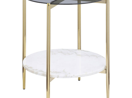 Jackel - 2 Piece Round Coffee And End Table Set - Gold
