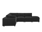 Black / 2 Pc. Sectional Sofa, Ottoman