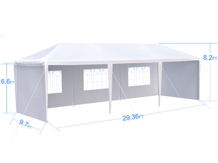 10X30' Wedding Party Canopy Tent Outdoor Gazebo With Removable Sidewalls