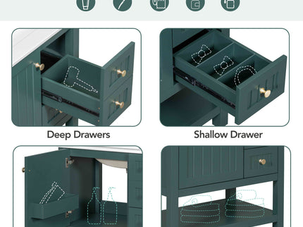Transitional Style Bathroom Vanity Cabinet Combo With Ceramic Sink