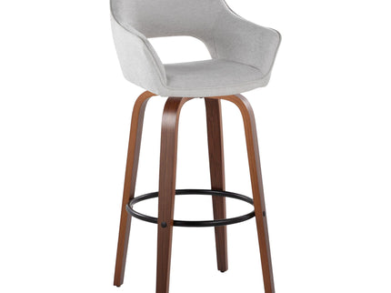 Mustang - Contemporary Fixed Height Barstool With Swivel & Round Footrest (Set of 2)