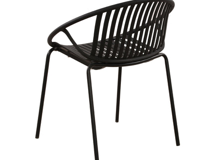 Stackable Outdoor Chairs With Breathable Plastic Backrest (Set of 2)
