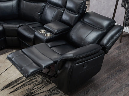 Jupiter - Leather Sectional - Black